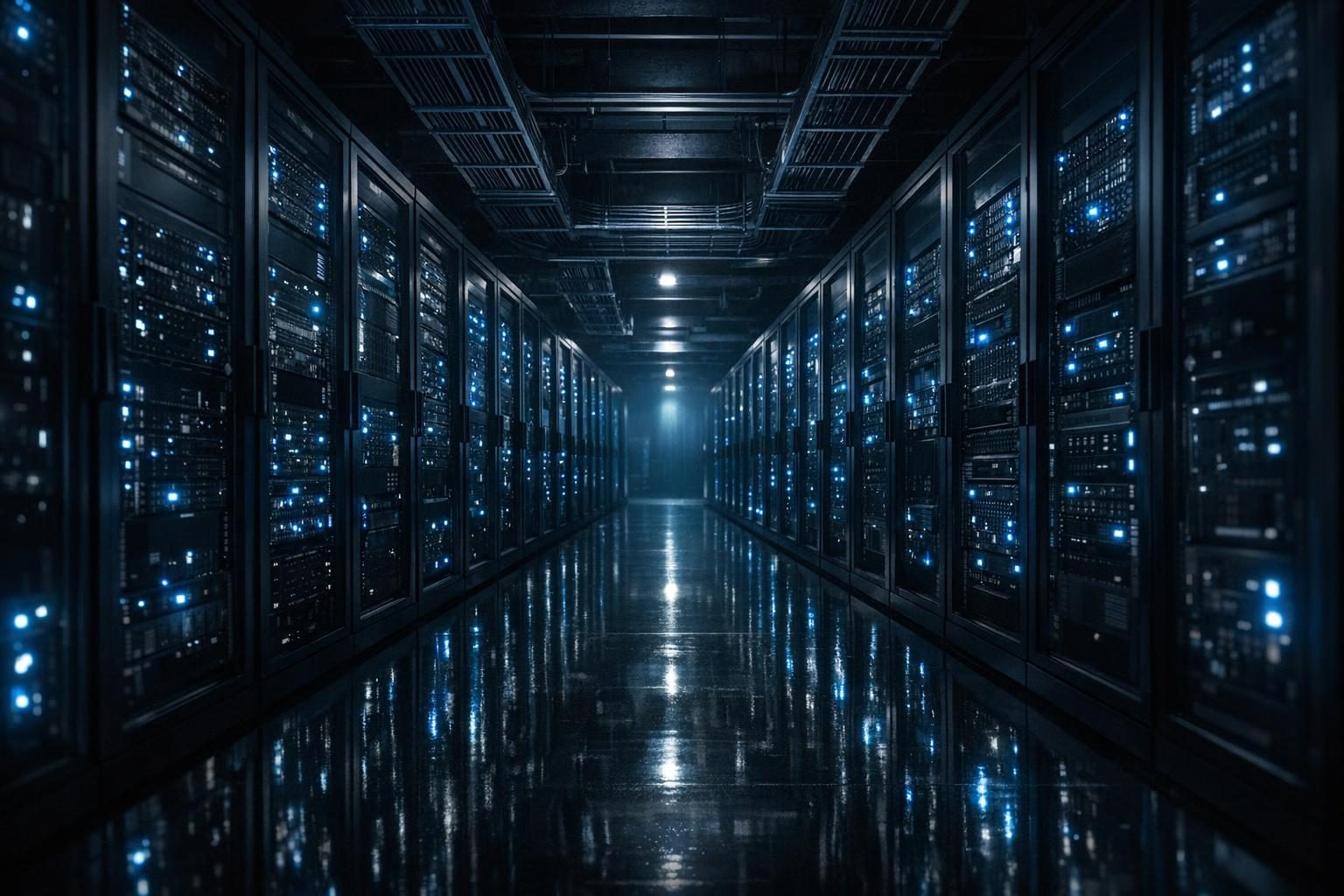Cloud data center aisle representing the Chargers platform backend